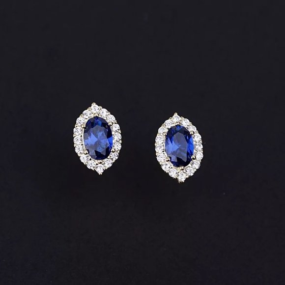 Beautiful Sapphire S925 Dainty Earrings - Picture 4 of 8